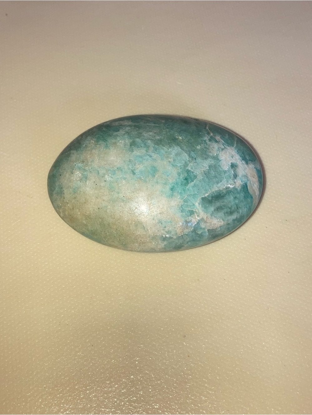 Teal amazonite Decorative Palm Stone - Home Art